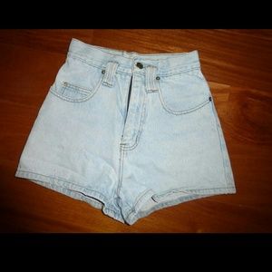 High waisted jean shorts