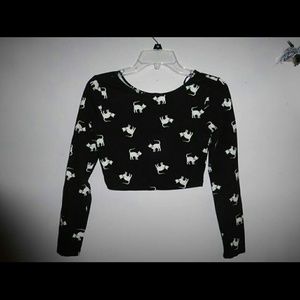 Cat printed crop top