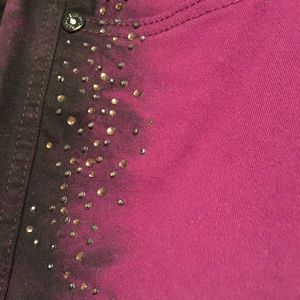 Truce jeans ombre dip dye plum and black