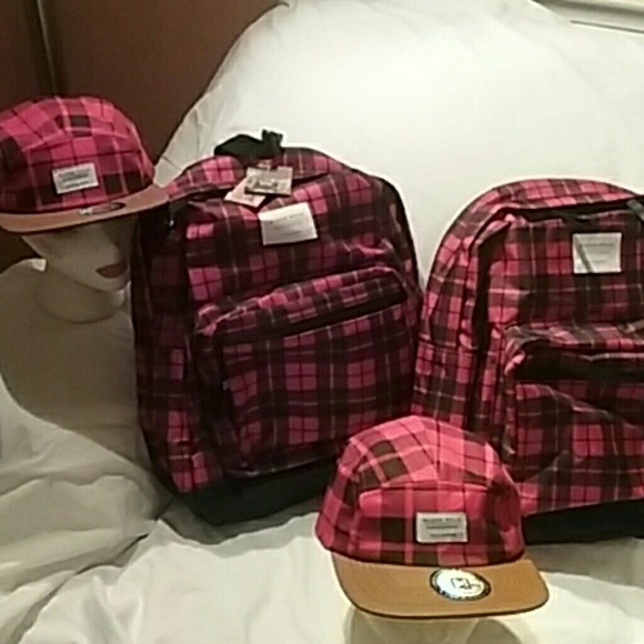 Book bags (2) matching caps sold in sets
