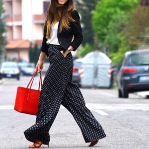 ZARA FLOWY POLKA DOT PANTS