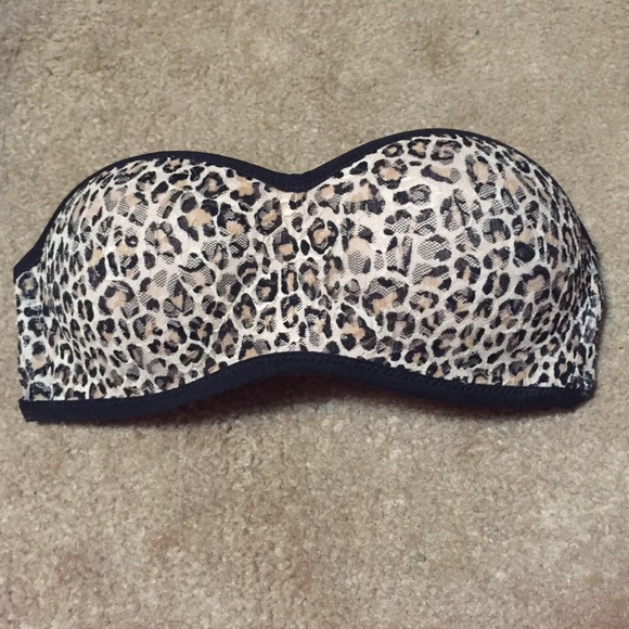 Pink VS~Cheetah print bandeau bra with padding!!