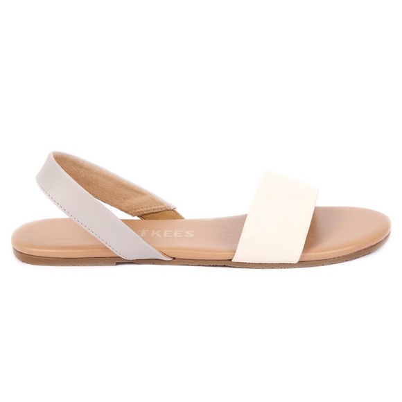 Tkees Shoes - Tkees Cream + Grey Sandals