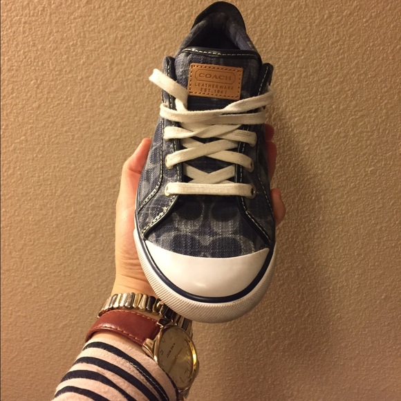 COACH navy blue Barrett sneakers tennis shoes.