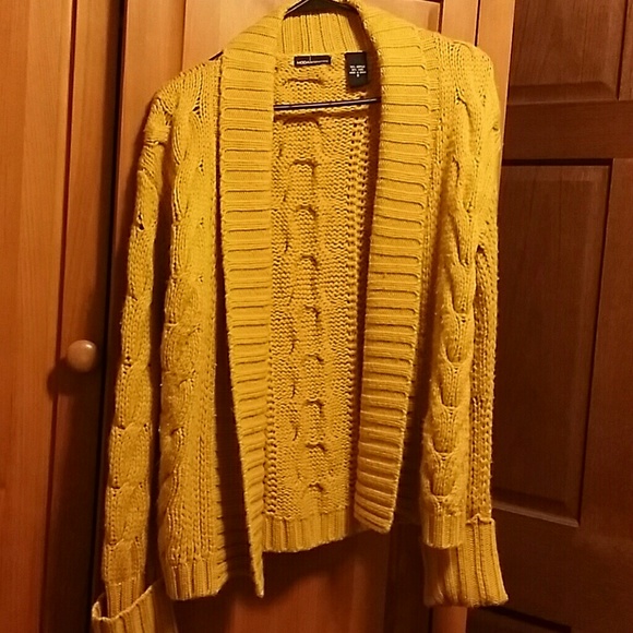 Moda cardigan sweater mustard yellow gold