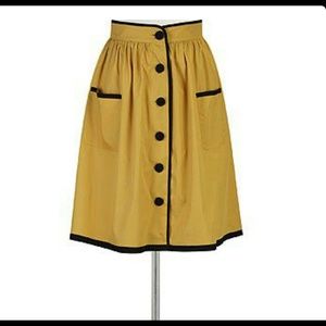 eShakti Tipped trim front-button skirt
