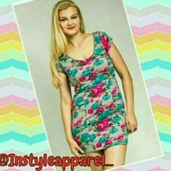 Gray rose plus size dress