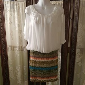 Shasta white top pattern skirt