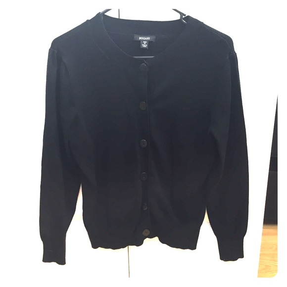Bogari Black  Button Up Cardigan