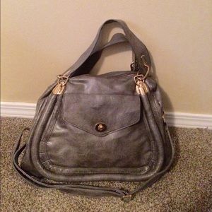Gray medium / large tote bag with gold accents