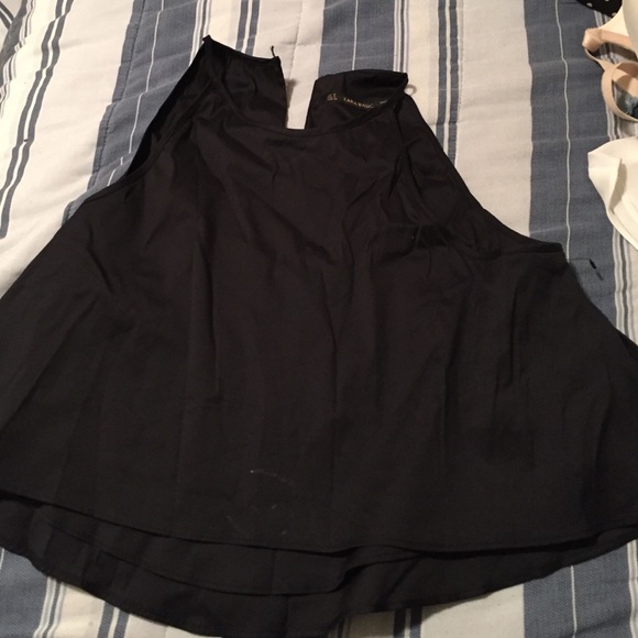 black crop halter blouse