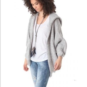 Gray Cardigan with Hood