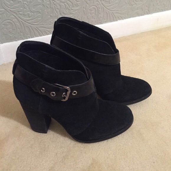 Black suede BCBG booties