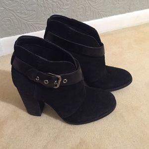 Black suede BCBG booties