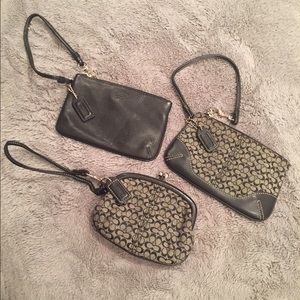 (3) coach black wristlets