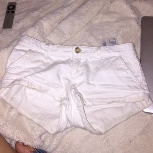 White low rise shorts