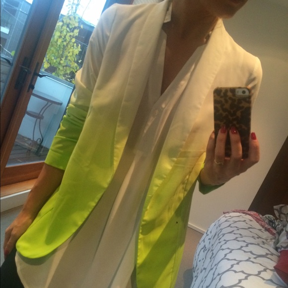 Neon yellow ombré blazer.