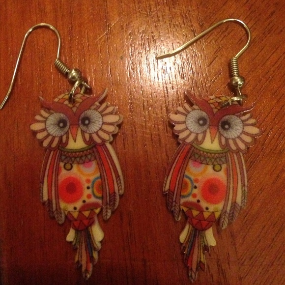 ✌️SOLD in Bundle✌️Adorable Acrylic Owl Earrings - Picture 2 of 3