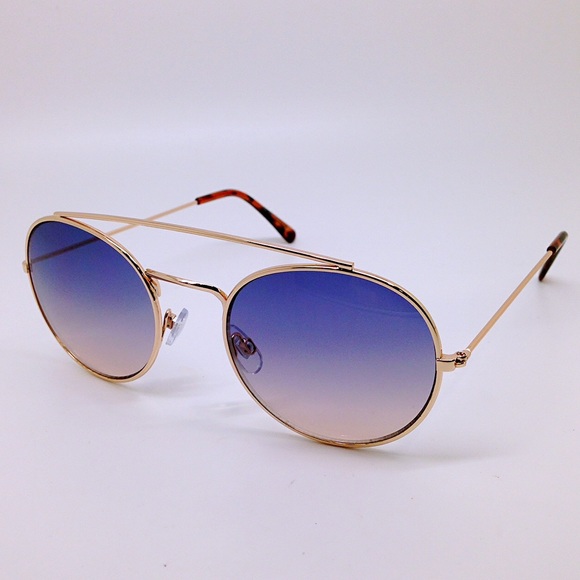 💝BOGO💝NEW Urban Outfitters Blue Lens Round - Picture 2 of 2