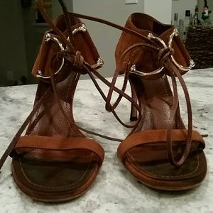 GUCCI suede & gold heels sold on ebay