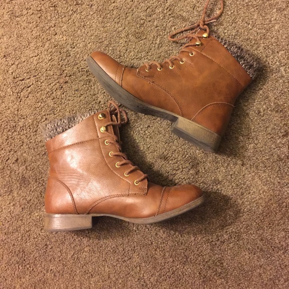 Light brown combat boots
