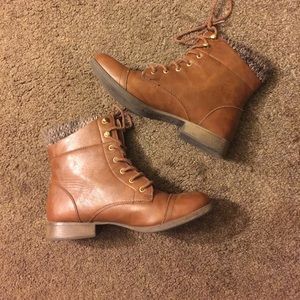 Light brown combat boots