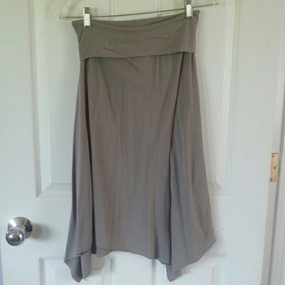 Grey Knee Length Skirt