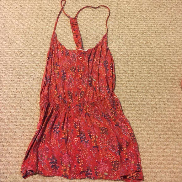 Red racer back tank top