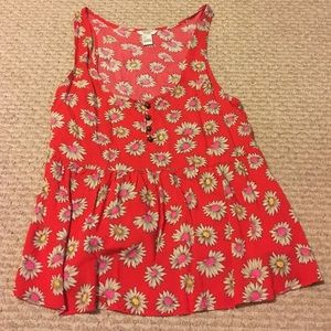 Forever 21 Red daisy tank top