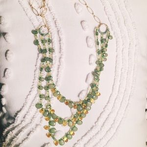 Anthropologie genuine beaded tri-strand necklace