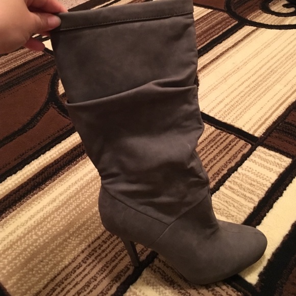 Grey Heel Boots