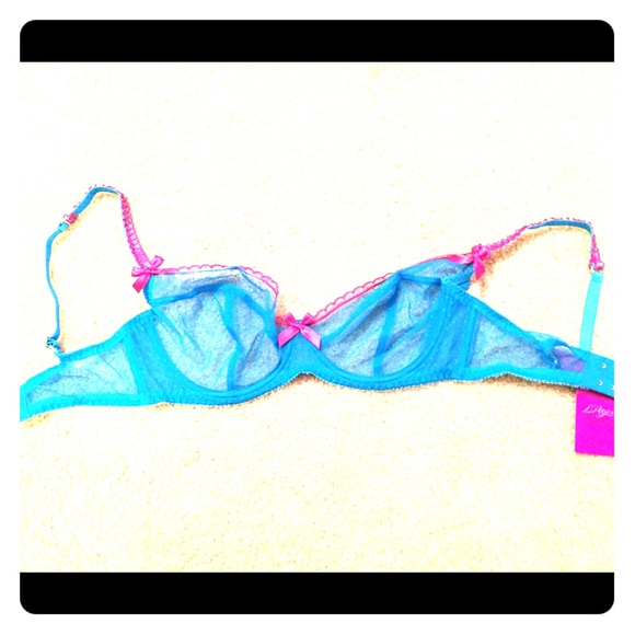 Pink and blue bra