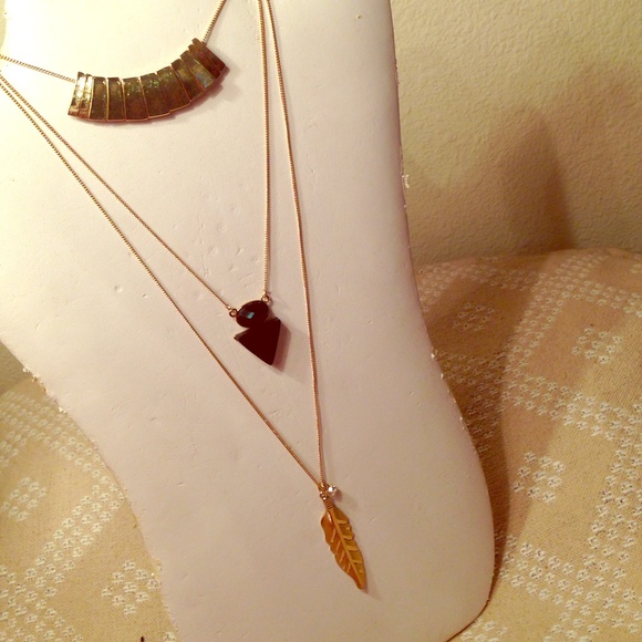 Boho layered necklace.
