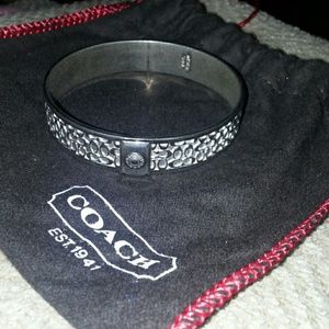 Coach silver signature bangle bracelet