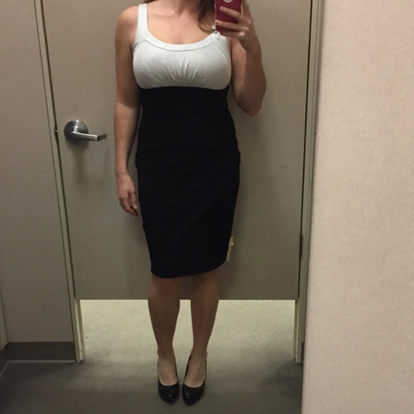 Black and silver fitted party dress