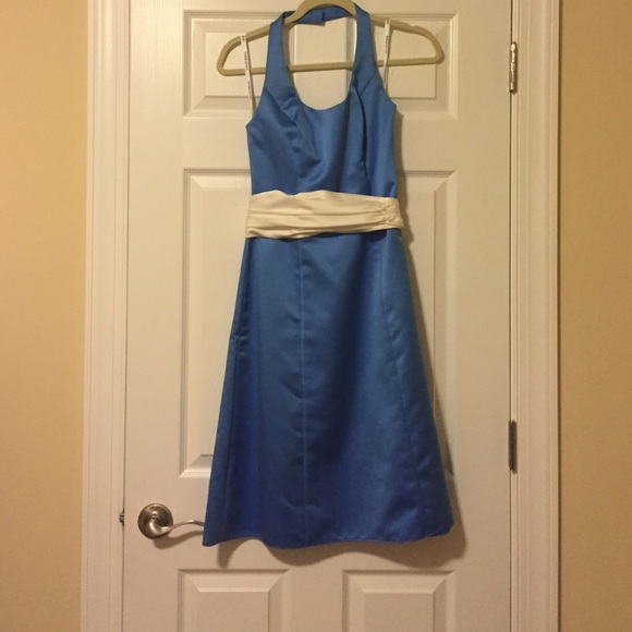 Blue Satin Dress - Picture 1 of 2
