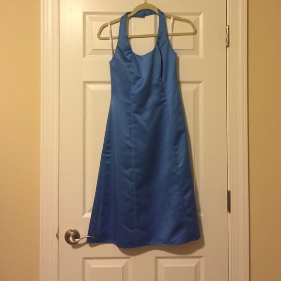 Blue Satin Dress - Picture 2 of 2