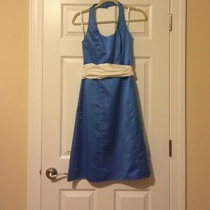 Blue Satin Dress