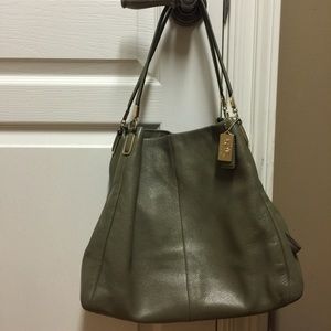 Coach Phoebe Olive Grey Madison Leather