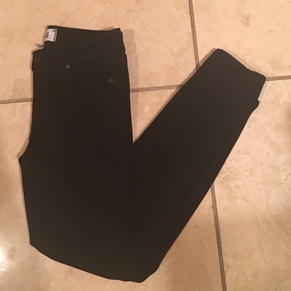 Paige Black Skinny above the ankle jeans.