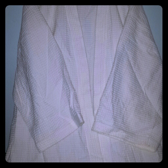 Waffle cotton robe white