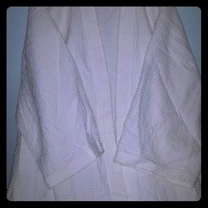 Waffle cotton robe white