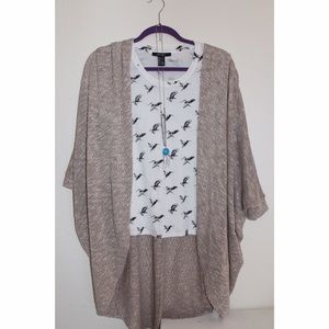 Forever 21 bird print basic white t shirt