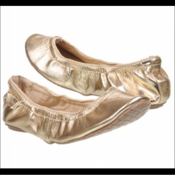 Gold ballet flats