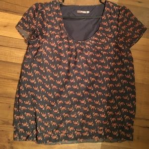 Fox print top