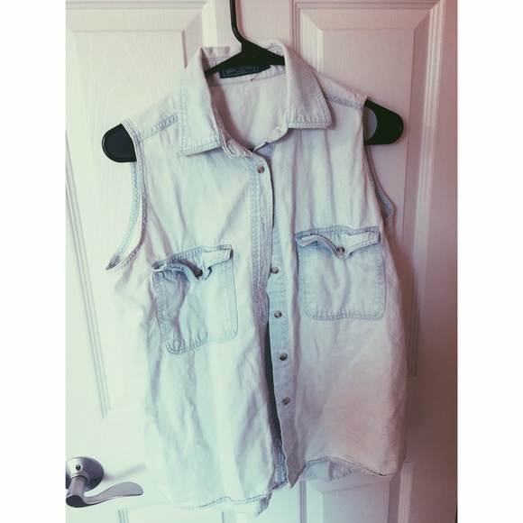 Vintage Washed Out Denim Vest