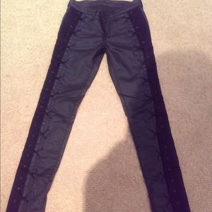 Skinny laced up black jeans