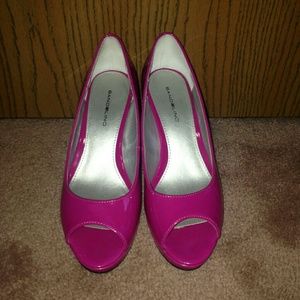 Pink open toed heels