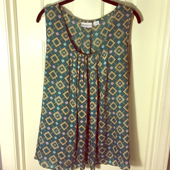 Liz Claiborne Green Print Top