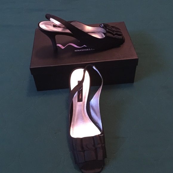 Open toe dress heel by Nina shoes